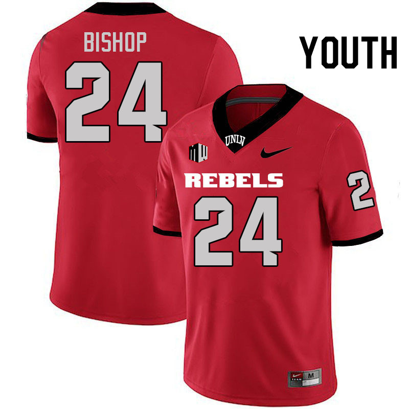 Youth #24 LaDarrius Bishop UNLV Rebels College Football Jerseys Stitched-Scarlet